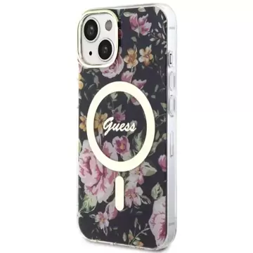 Etui Guess GUHMP14MHCFWSK für iPhone 14 Plus 6,7" Hardcase Flower MagSafe