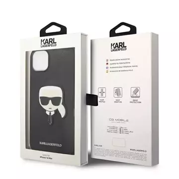 Etui Karl Lagerfeld KLHCP14MSAPKHK für iPhone 14 Plus 6,7" Hardcase Saffiano Karl`s Head Patch