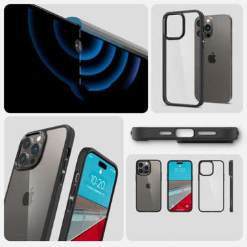 Etui Obudowa Hülle Spigen Ultra Hybrid für Apple iPhone 14 Pro Matte Black Kabel 1m Lightning