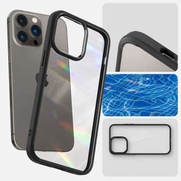 Etui Obudowa Hülle Spigen Ultra Hybrid für Apple iPhone 14 Pro Mattschwarz