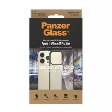 Etui PanzerGlass ClearCase für iPhone 14 Pro Max 6,7" Antibacterial czarny/black 0408