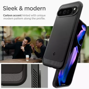 Etui Spigen Rugged Armor für Google Pixel 9 Pro XL Mattschwarz