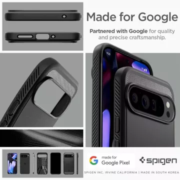 Etui Spigen Rugged Armor für Google Pixel 9 Pro XL Mattschwarz