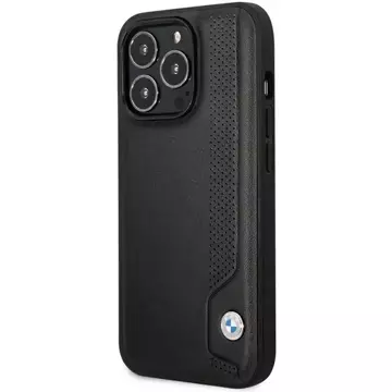 Etui für das Telefon BMW BMHCP14X22RBDK für das Apple iPhone 14 Pro Max 6,7" Czarny/Black Hardcase Leather Blue Dots