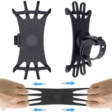 Fahrradhalterung Alogy Spider TPU Fahrrad Handyhalter Silikon flexibel für Fahrrad Motorroller Quad Schwarz