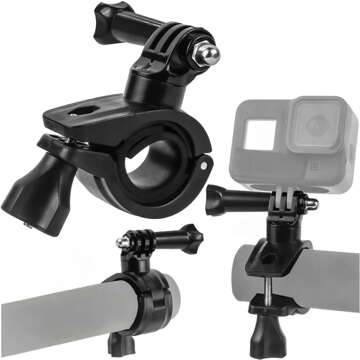 Fahrradhalterung für GoPro Hero 12 11 10 9 8 7 DJI Action SJ7 SJ6 Lenkerkamera Motorrad Fahrrad Alogy Schwenkbar Schwarz