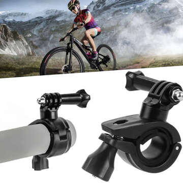 Fahrradhalterung für GoPro Hero 12 11 10 9 8 7 DJI Action SJ7 SJ6 Lenkerkamera Motorrad Fahrrad Alogy Schwenkbar Schwarz