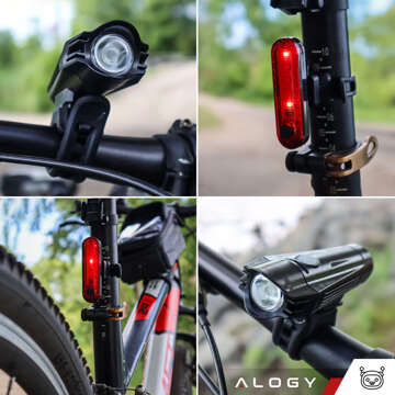 Fahrradlicht 2in1 Vorne Hinten Wasserdicht IPX4 LED Vorne Hinten USB Licht Fahrradlicht Set Alogy