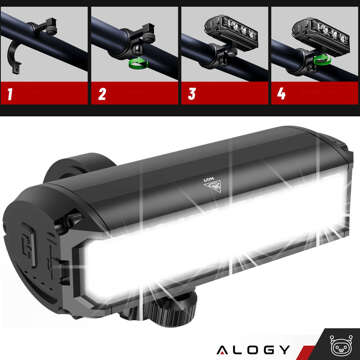 Fahrradlicht vorne Halogen LED-Licht Fahrradbeleuchtung für den vorderen Fahrradlenker Mocna 900lm Alogy 610 schwarz