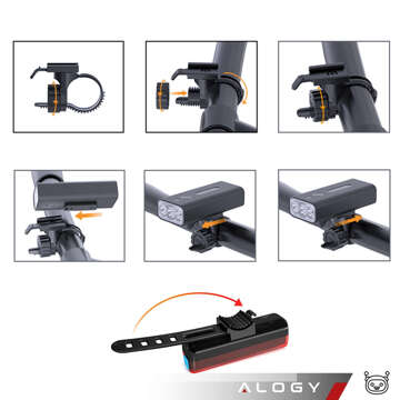 Fahrradlicht vorne hinten LED vorne hinten Fahrradlicht Beleuchtung wasserdicht IPX5 USB Fahrradlicht Alogy