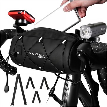 Fahrradtasche Fahrradtasche 2,5 l Fahrradhalter Lenkerrahmentasche Beutelhülle 23,6 x 10,5 x 10 cm (S) Alogy Sport schwarz