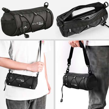 Fahrradtasche Fahrradtasche 2,5 l Fahrradhalter Lenkerrahmentasche Beutelhülle 23,6 x 10,5 x 10 cm (S) Alogy Sport schwarz