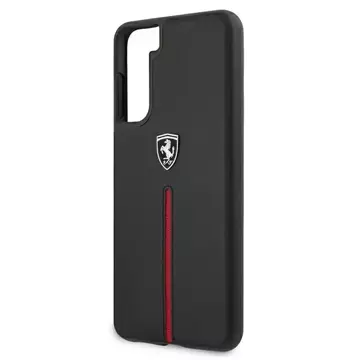 Ferrari Hardcase für Samsung Galaxy S21 Plus schwarz/schwarz Hardcase Off Track Leather Nylon Stripe