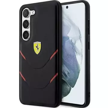 Ferrari Hülle für Samsung Galasy S23 Plus HardCase Hot Stamp Lines schwarz