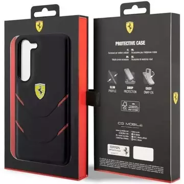 Ferrari Hülle für Samsung Galasy S23 Plus HardCase Hot Stamp Lines schwarz