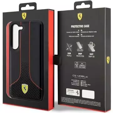 Ferrari Hülle für Samsung Galaxy S23 Plus HardCase perforiert 296-P schwarz