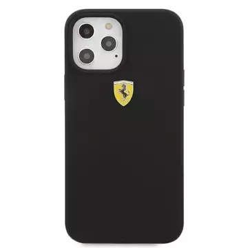 Ferrari iPhone 12 Pro Max 6.7" Hülle schwarz/schwarz Hardcase On Track Silicone