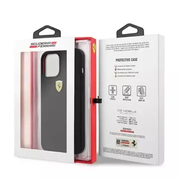 Ferrari iPhone 12 Pro Max 6.7" Hülle schwarz/schwarz Hardcase On Track Silicone