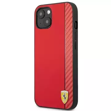 Ferrari iPhone 13 mini 5.4" Hülle rot/rot Hardcase On Track Carbon Stripe