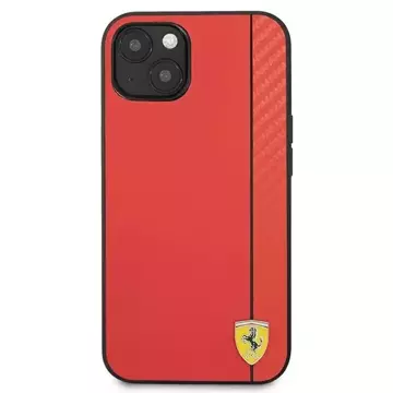 Ferrari iPhone 13 mini 5.4" Hülle rot/rot Hardcase On Track Carbon Stripe