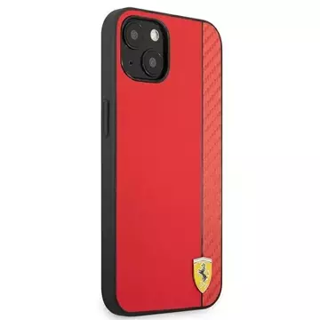 Ferrari iPhone 13 mini 5.4" Hülle rot/rot Hardcase On Track Carbon Stripe