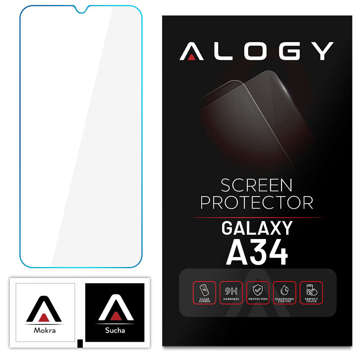 Flacher 9H Alogy Screen Protector PRO Displayschutz aus gehärtetem Glas für Samsung Galaxy A34 5G