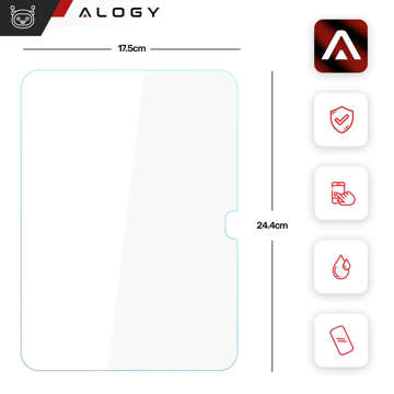 Gehärtetes Glas für Apple iPad 10.9 10 Gen 2022 (A2696/A2757/A2777) Alogy Displayschutz Pro 9H-Loch-Displayschutz