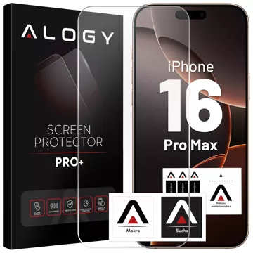 Gehärtetes Glas für Apple iPhone 16 Pro Max Displayschutzfolie 9H Alogy Heavy Pro™️