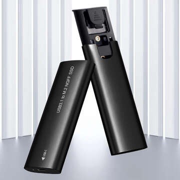 Gehäuse-Festplattenadapterschacht für SSD NGFF m.2 USB 3.1 USB-C Typ-C 2230-2280 mm Schwarz