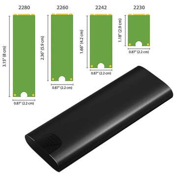 Gehäuse-Festplattenadapterschacht für SSD NGFF m.2 USB 3.1 USB-C Typ-C 2230-2280 mm Schwarz