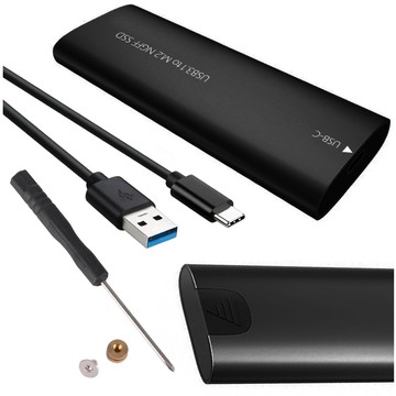 Gehäuse-Festplattenadapterschacht für SSD NGFF m.2 USB 3.1 USB-C Typ-C 2230-2280 mm Schwarz