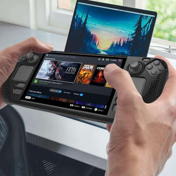 Gepanzerte Silikon-Schutzhülle PGTECH TPU-Hülle für Steam Deck Console Black