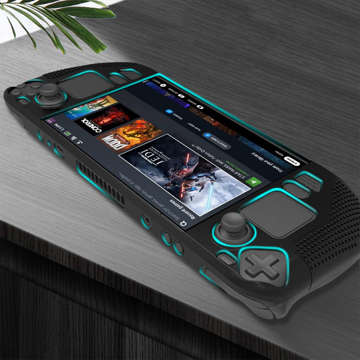 Gepanzerte Silikon-Schutzhülle PGTECH TPU-Hülle für Steam Deck Console Black