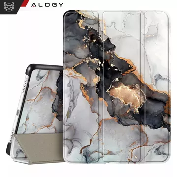 Glashülle für Apple iPad 10.9 Gen 10 2022 Tablet-Abdeckung Alogy Book Case Cloudy Marble Marmor