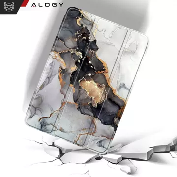 Glashülle für Apple iPad 10.9 Gen 10 2022 Tablet-Abdeckung Alogy Book Case Cloudy Marble Marmor