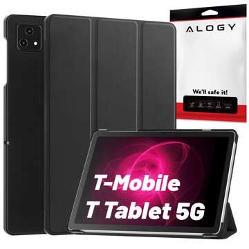 Glashülle für T-Mobile T Tablet 5G 10,36 Zoll Tablet-Hülle Alogy Book Cover Case Schwarz Stylus Free