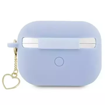 Guess GUAP2LSCHSB Kopfhörerschutzhülle für Apple AirPods Pro 2 Cover Blau/Blau Silikon Charm Heart Collection