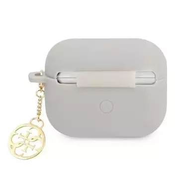 Guess GUAPLSC4EG AirPods Pro Cover szary/grey Silicone Charm 4G Collection