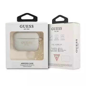 Guess GUAPLSC4EG AirPods Pro Cover szary/grey Silicone Charm 4G Collection