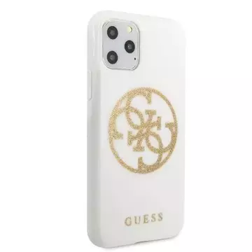 Guess GUHCN65TPUWHGLG iPhone 11 Pro Max biały/white Hard Case Glitter 4G Circle Logo