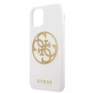 Guess GUHCN65TPUWHGLG iPhone 11 Pro Max biały/white Hard Case Glitter 4G Circle Logo