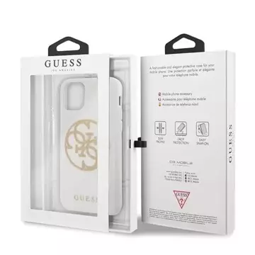 Guess GUHCN65TPUWHGLG iPhone 11 Pro Max biały/white Hard Case Glitter 4G Circle Logo