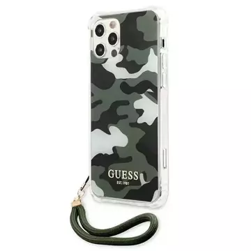 Guess GUHCP12MKSARKA iPhone 12/12 Pro 6,1" Zielony/Khaki Hardcase Camo Collection