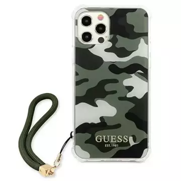 Guess GUHCP12MKSARKA iPhone 12/12 Pro 6,1" Zielony/Khaki Hardcase Camo Collection