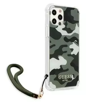 Guess GUHCP12MKSARKA iPhone 12/12 Pro 6,1" Zielony/Khaki Hardcase Camo Collection