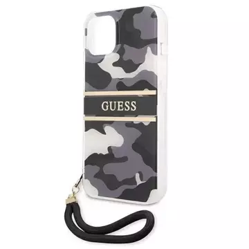 Guess GUHCP13MKCABBK iPhone 13 6,1" Czarny/Black Hardcase Camo Strap Collection