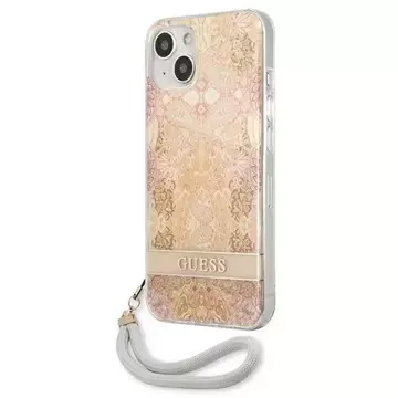 Guess GUHCP13SHFLSD iPhone 13 mini 5,4" złoty/gold Hardcase Flower Strap