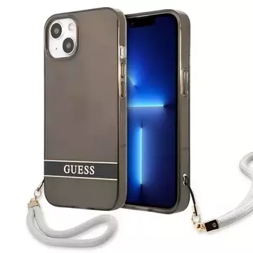 Guess GUHCP13SHTSGSK iPhone 13 mini 5,4" Czarny/Black Hardcase Translucent Stap