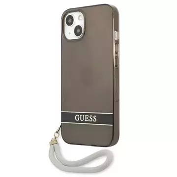 Guess GUHCP13SHTSGSK iPhone 13 mini 5,4" Czarny/Black Hardcase Translucent Stap