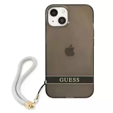 Guess GUHCP13SHTSGSK iPhone 13 mini 5,4" Czarny/Black Hardcase Translucent Stap